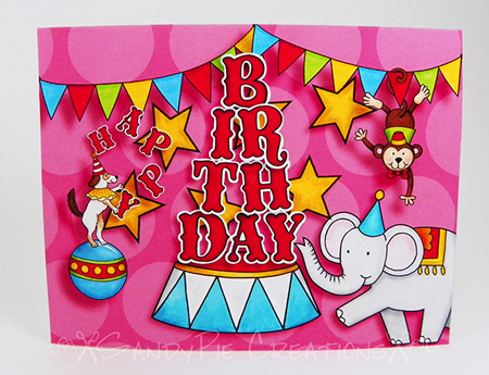 Big Top circus collection | hybrid greetings card from Kate Hadfield Designs creative team member 