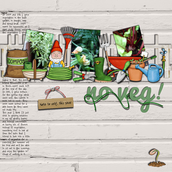 "No veg!" digital scrapbooking page | scrapbook layouts ideas | page by