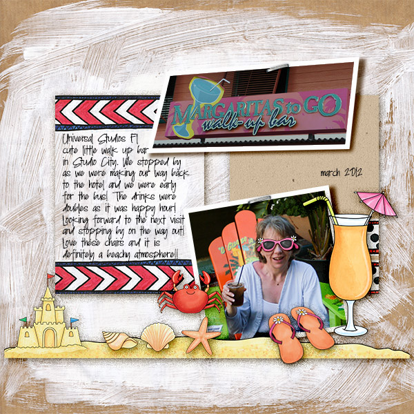 On the Beach digital scrapbooking page | vacation scrapbook layout ideas | Kate Hadfield Designs creative team layout by Christa