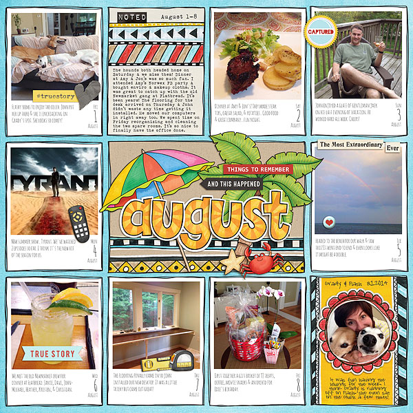 On the Beach digital scrapbooking page | vacation scrapbook layout ideas | Kate Hadfield Designs creative team layout by Nicole