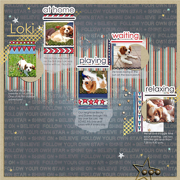 Digital scrapbooking page | scrapbook layout ideas | Kate Hadfield Designs creative team layout