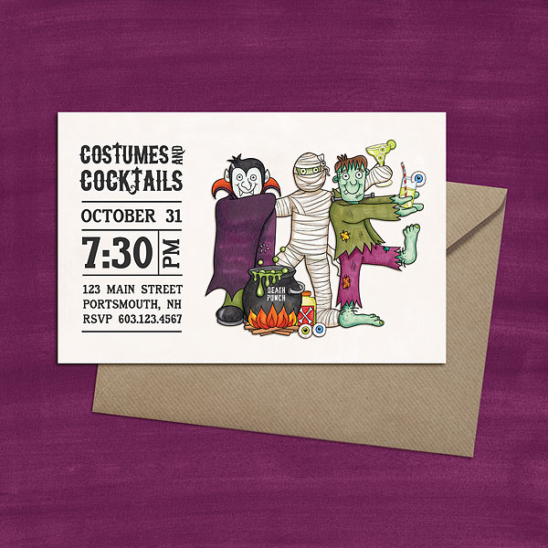Halloween scrapbooking ideas! Halloween party invitation by Kate Hadfield Designs creative team member Nicole