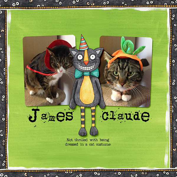 Halloween scrapbooking ideas! Halloween digital scrapbook layout by Kate Hadfield Designs creative team member Edeena