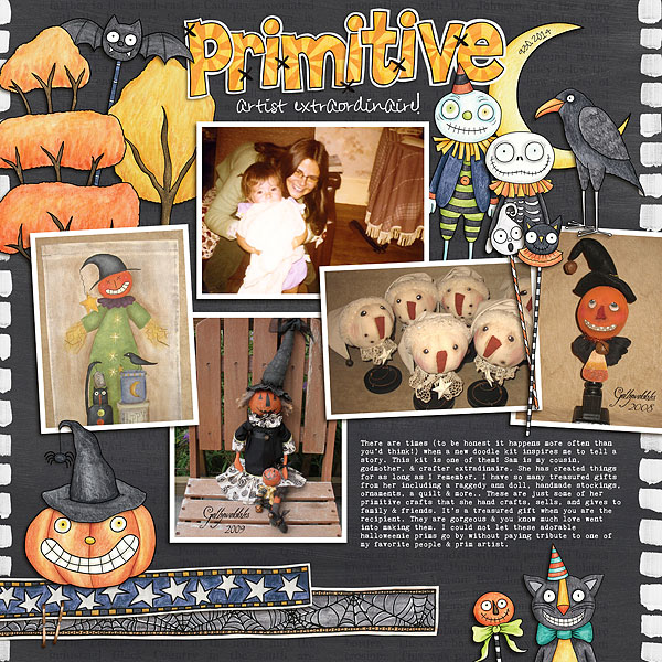 Halloween scrapbooking ideas! Halloween digital scrapbook layout by Kate Hadfield Designs creative team member Nicole