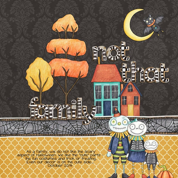 Kate Hadfield Designs design team "My favourite Halloween layout" by Rebecca