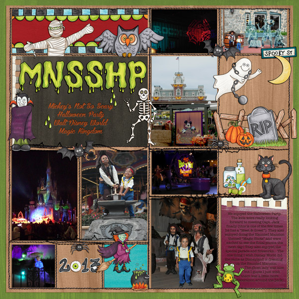 Kate Hadfield Designs design team "My favourite Halloween layout" by Stephanie