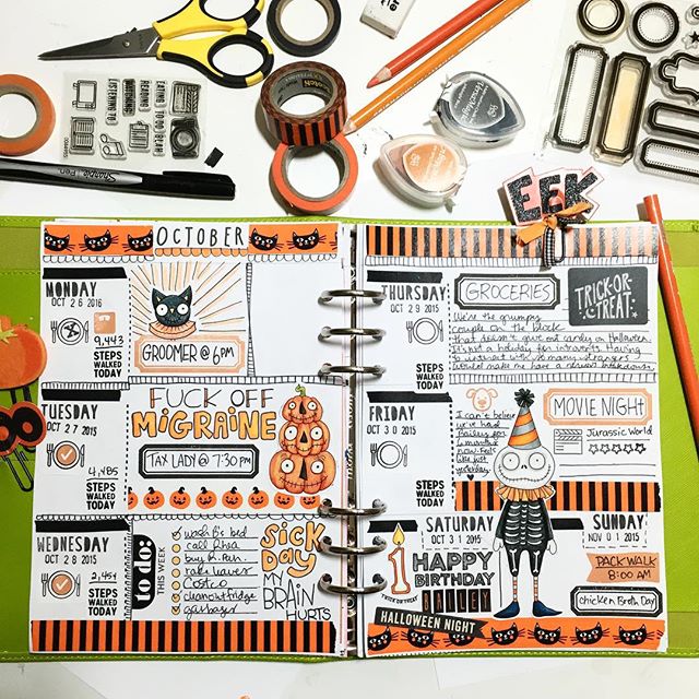 Decorated planner page by Michelle aka QuirkyHeart