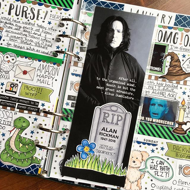 Harry Potter themed planner page by Michelle aka QuirkyHeart