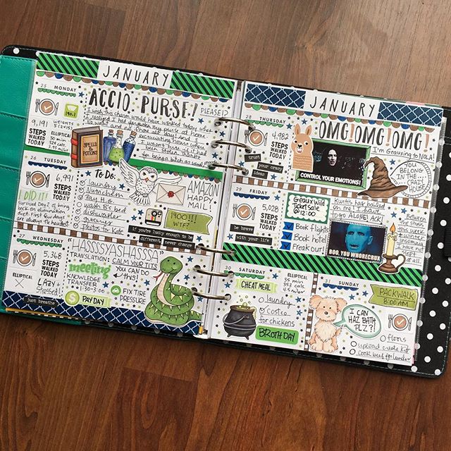 Harry Potter themed planner page by Michelle aka QuirkyHeart