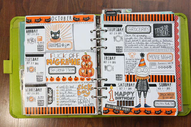 Decorated planner page by Michelle aka QuirkyHeart