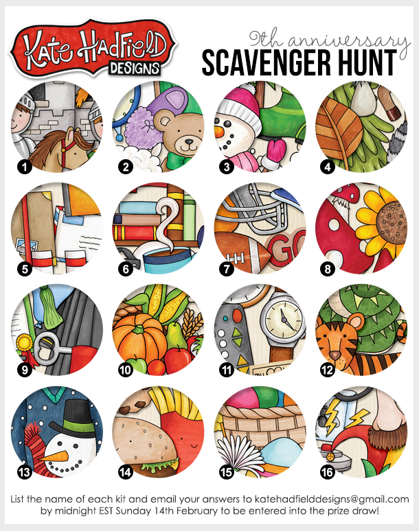 Kate Hadfield Designs Anniversary Scavenger Hunt 2016
