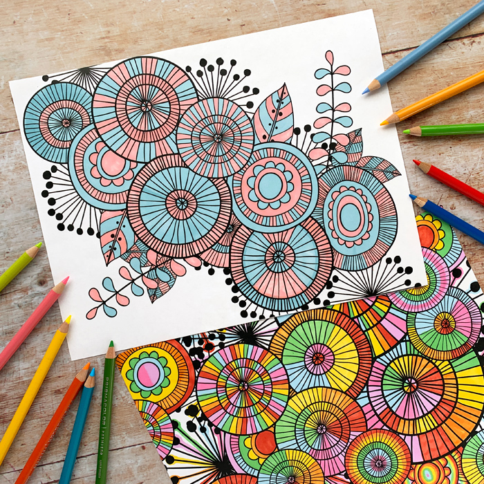 band eeuwig het einde Zentangle Colouring Pages - Kate Hadfield Designs
