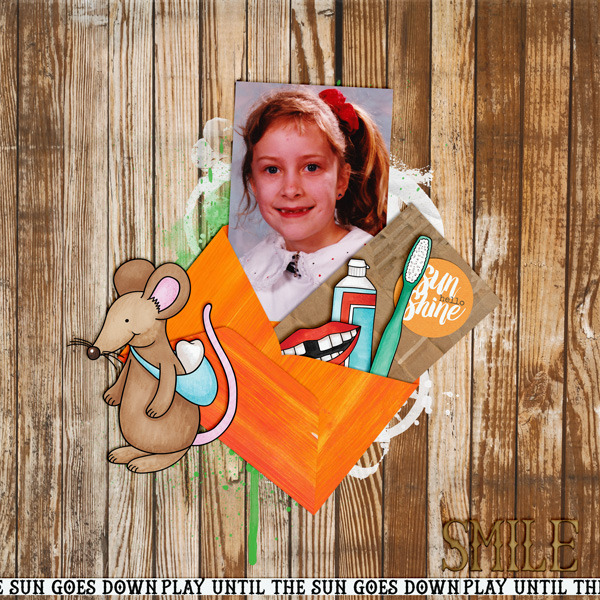 Kate Hadfield Designs creative layout: "Tooth Fairy" | layout by