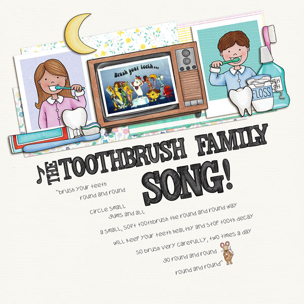 Kate Hadfield Designs creative layout: "Tooth Fairy" | layout by Melanie
