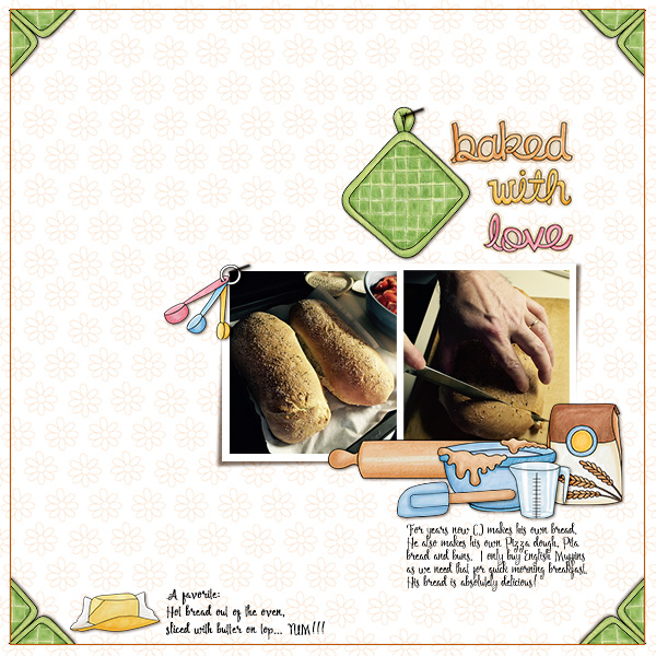 Kate Hadfield Designs creative team "Baked With Love" layout by Christa