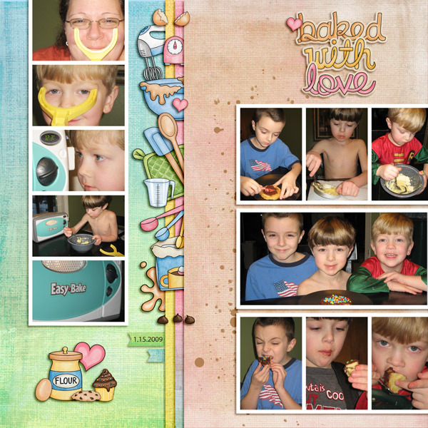 Kate Hadfield Designs creative team "Baked With Love" layout by Keela