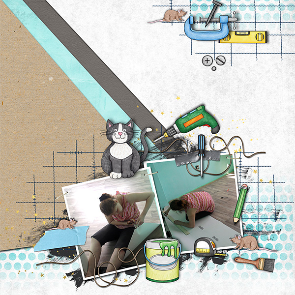 Kate Hadfield Designs Creative Team "Do It Yourself" | Digital scrapbook layout by Elitka