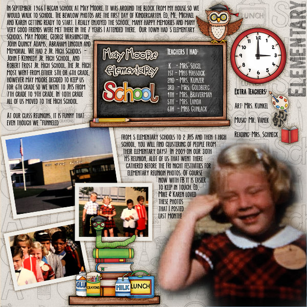Kate Hadfield Designs Creative Team "Back to School" favourites: Layout by Christa