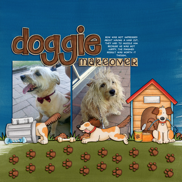 Kate Hadfield Designs Creative Team "Doggie Days" | Digital scapbook layout by Kirstie