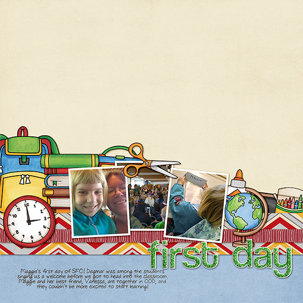 Kate Hadfield Designs Creative Team "Back to School" favourites: Layout by Lorry