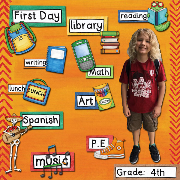 Kate Hadfield Designs Creative Team "Back to School" favourites: Layout by Jenni