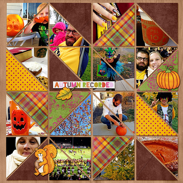 Kate Hadfield Designs Creative Team "Autumn & Fall" Favourites: Digital scrapbook layout by Bethany
