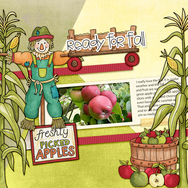 Kate Hadfield Designs Creative Team "Autumn & Fall" Favourites: Digital scrapbook layout by Christa