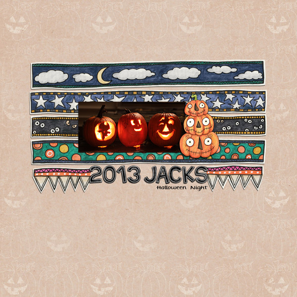 Halloween scrapbooking ideas! Halloween digital scrapbook layout by Kate Hadfield Designs creative team member Keela