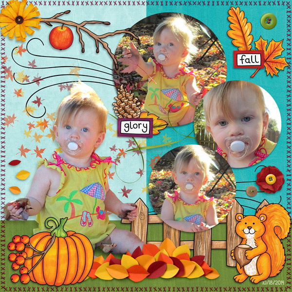 Kate Hadfield Designs Creative Team "Autumn & Fall" Favourites: Digital scrapbook layout by Molly