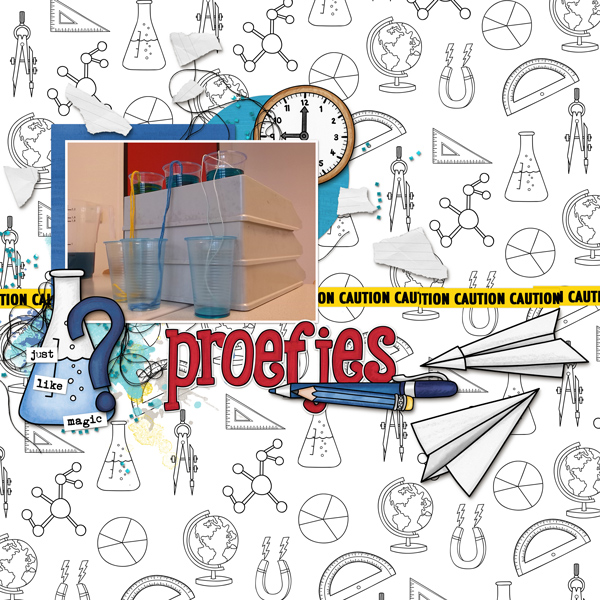 Back to school digital scrapbooking page | school scrapbook layout ideas | Kate Hadfield Designs creative team layout by Berniek