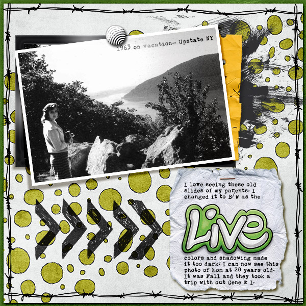 Kate Hadfield Designs Creative Team inspiration: "Srsly Stoked" | Digital scrapbook layout by Christa