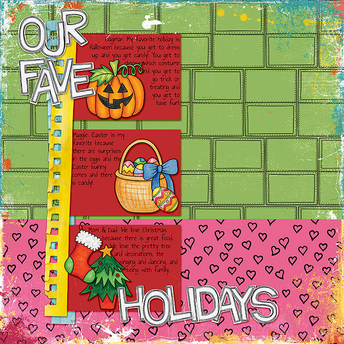 Kate Hadfield Designs Creative Team inspiration: "Calendar Year" | Digital scrapbook layout by Lorry
