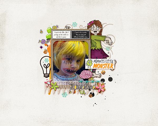 Kate Hadfield Designs Creative Team inspiration: "Halloween Favourites" | Digital scrapbook layout by Lorry