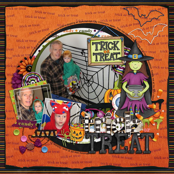 Kate Hadfield Designs Creative Team inspiration: "Halloween Favourites" | Digital scrapbook layout by Molly