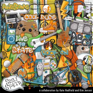 Srsly Stoked collab kit by Kate Hadfield and Kim Jensen