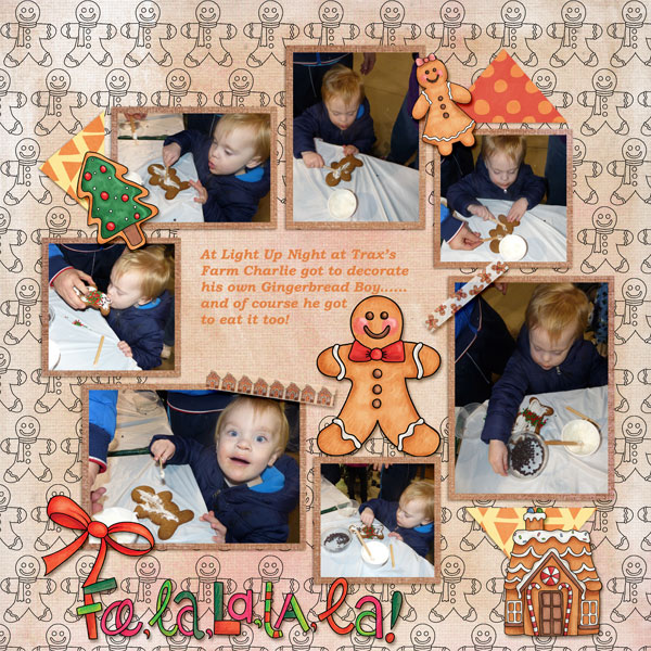 Kate Hadfield Designs Creative Team inspiration: "Christmas Overlays & Tapes" | Digital scrapbook layout by Amy