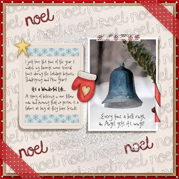 Kate Hadfield Designs Creative Team inspiration: "Christmas Overlays & Tapes" | Digital scrapbook layout by Christa