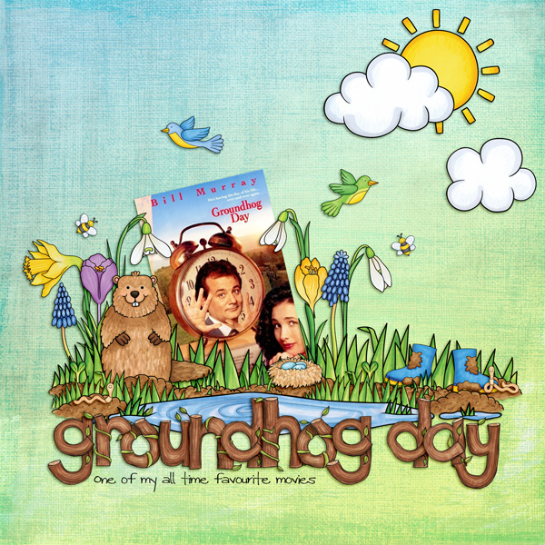 Digital scrapbook layout created with "Signs of Spring" from Kate Hadfield Designs! | Layout by CT member Kirstie