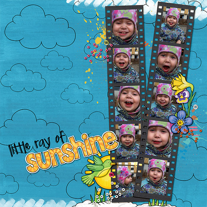 Digital scrapbook layout created with "Signs of Spring" from Kate Hadfield Designs! | Layout by CT member Lorry