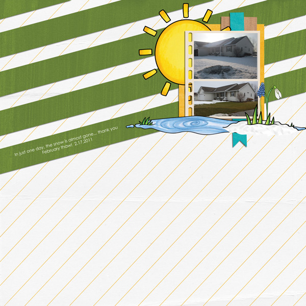 Digital scrapbook layout created with "Signs of Spring" from Kate Hadfield Designs! | Layout by CT member Rebecca