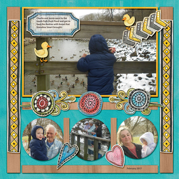 digital scrapbook layout created with template