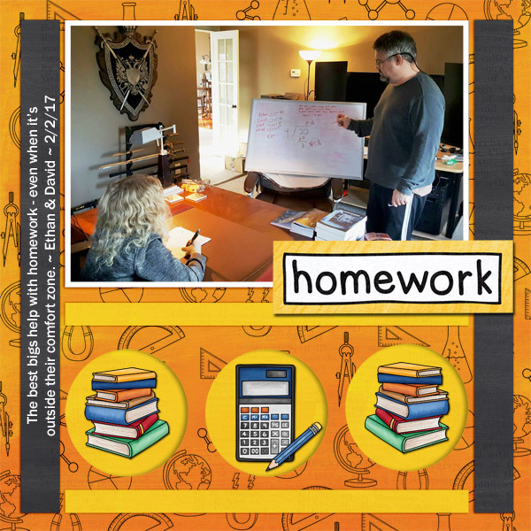 homework digital scrapbook page