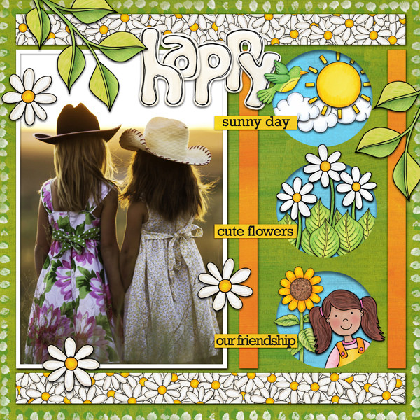 spring digital scrapbook page