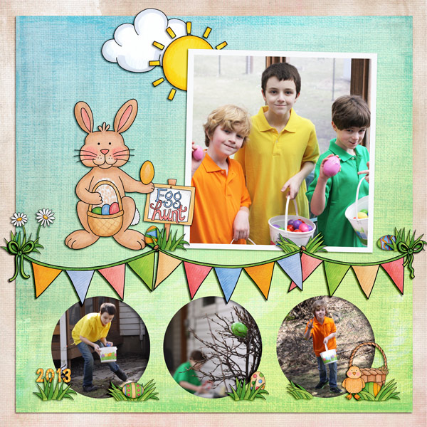 easter digital scrapbook layout
