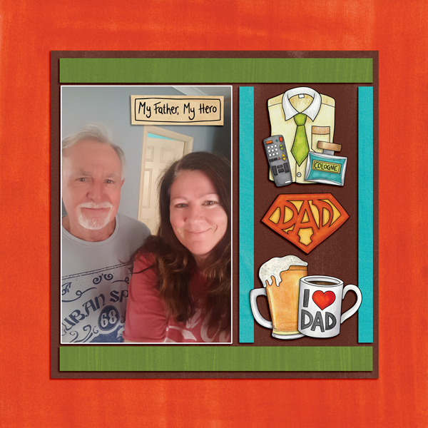 fathers day digital scrapbook page