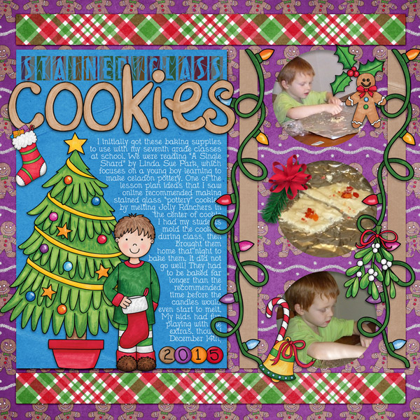 christmas cookies digital scrapbook page