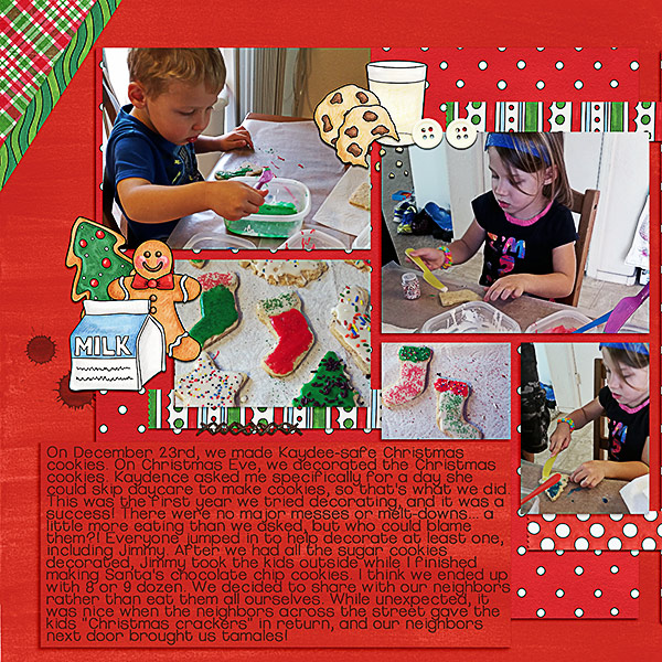 Christmas Cookies digital scrapbooking page | scrapbook layout ideas | Kate Hadfield Designs creative team layout by Kristina