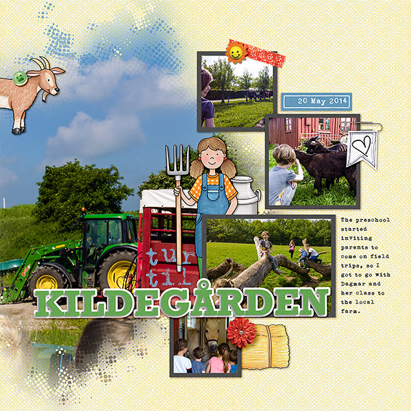 Scrapbooking with BIG photos scrapbook page | ideas for scrapbooking with large photographs from the Kate Hadfield Designs Creative Team | layout by Lorry