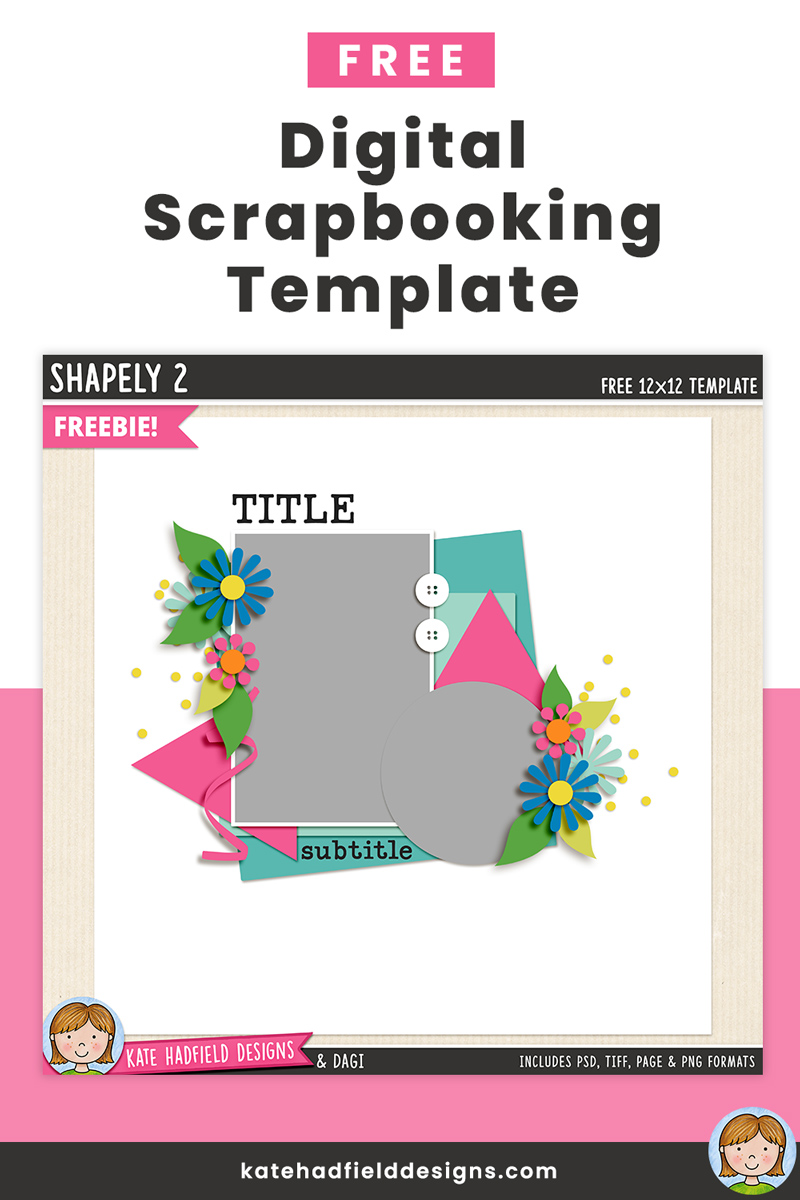 Free Digital Scrapbooking Template: Shapely 2 - Kate Hadfield Designs