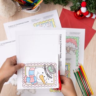 Printable Christmas Cards Colouring Craft - Kate Hadfield Designs